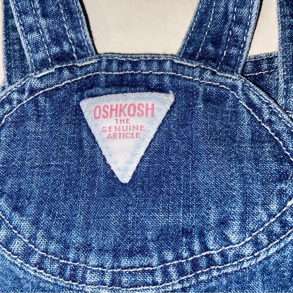 Oshkosh B’Gosh Baby Denim Jumper Dress Infant 3-6 months Floral Genuine Article